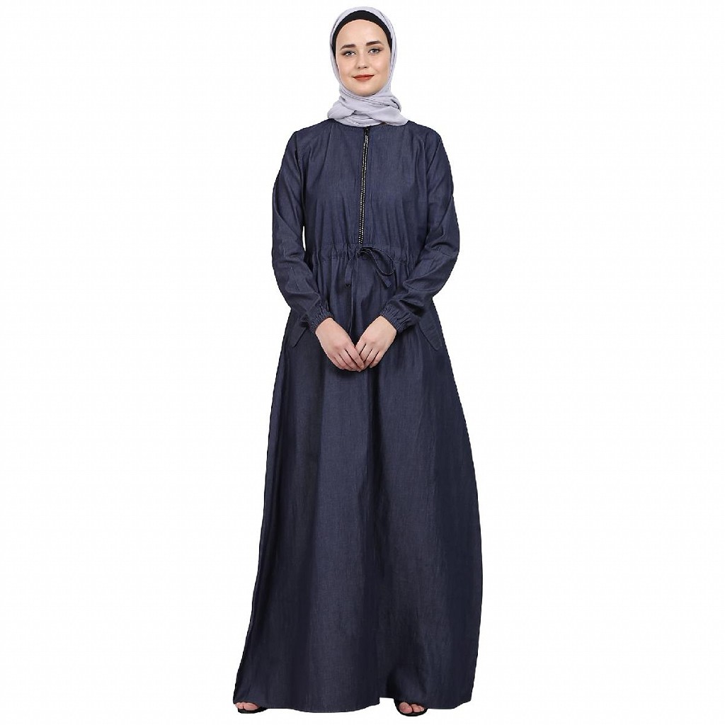Denim abaya online clearance